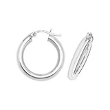 9ct White Gold Hoop Earrings 8mm - 35mm - E Bixby Jewellers