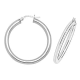 9ct White Gold Hoop Earrings 8mm - 35mm - E Bixby Jewellers
