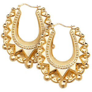 9ct Yellow Gold Creole Hoop Earrings - E Bixby Jewellers