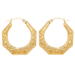 9ct Yellow Gold Creole Earrings - E Bixby Jewellers
