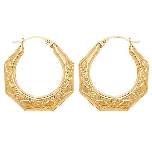 9ct Yellow Gold Creole Earrings - E Bixby Jewellers