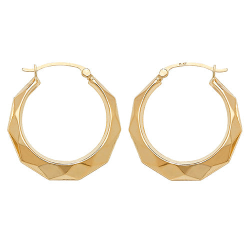 9ct Yellow Gold Creole Earrings - E Bixby Jewellers