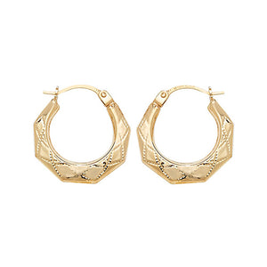 9ct Yellow Gold Creole Earrings - E Bixby Jewellers