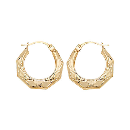 9ct Yellow Gold Creole Earrings - E Bixby Jewellers