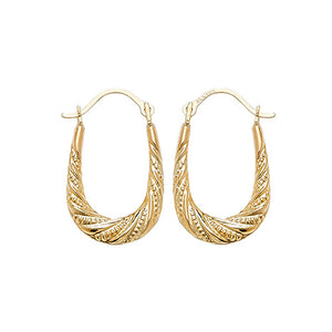 9ct Yellow Gold Creole Earrings - E Bixby Jewellers