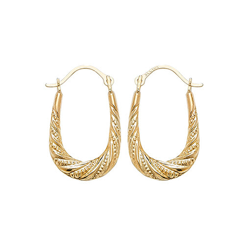 9ct Yellow Gold Creole Earrings - E Bixby Jewellers