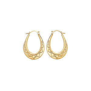 9ct Yellow Gold Creole Earrings - E Bixby Jewellers