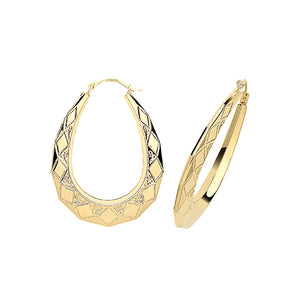 9ct Yellow Gold Creole Earrings - E Bixby Jewellers