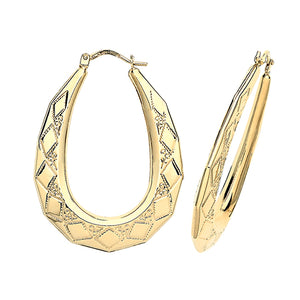 9ct Yellow Gold Creole Earrings - E Bixby Jewellers