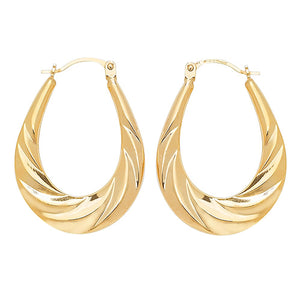 9ct Yellow Gold Creole Earrings - E Bixby Jewellers