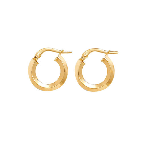9ct Yellow Gold 8mm Plain Hoop Earrings - E Bixby Jewellers