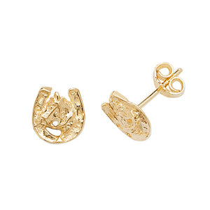 9ct Yellow Gold Horseshoe Stud Earrings - E Bixby Jewellers