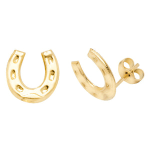 9ct Yellow Gold Horseshoe Stud Earrings - E Bixby Jewellers