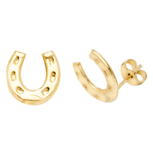9ct Yellow Gold Horseshoe Stud Earrings - E Bixby Jewellers