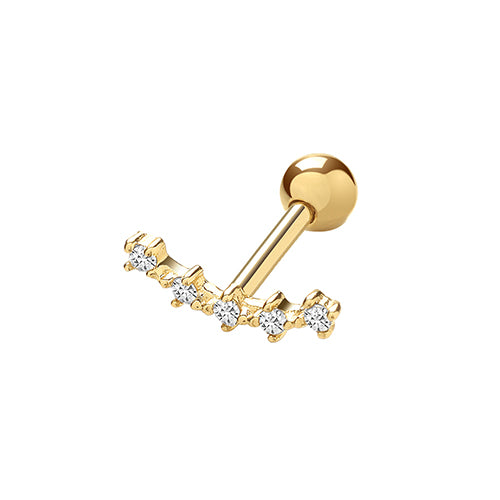 9ct Yellow Gold CZ Constellation Cartilage 6mm Post Stud Earring - E Bixby Jewellers