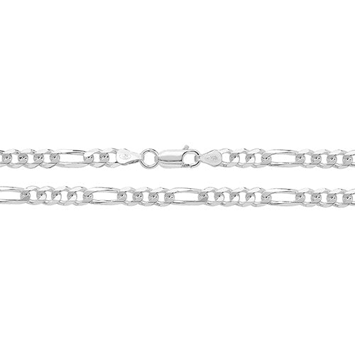 Silver Ladies Figaro Bracelet - E Bixby Jewellers