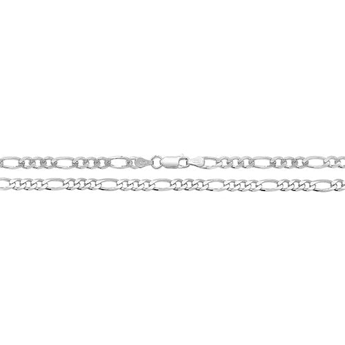 Silver Ladies Pave Figaro Bracelet - E Bixby Jewellers