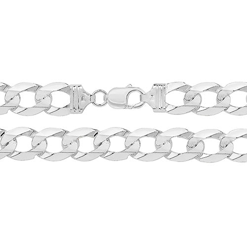 Silver Flat Open Curb Mens Bracelet - E Bixby Jewellers