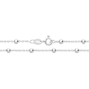 Silver Rolo+Bead Anklet - E Bixby Jewellers