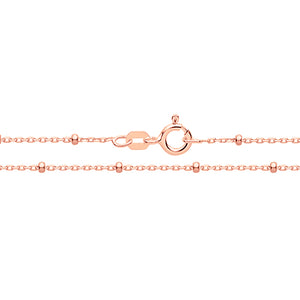 Rose Gold on Silver Rolo + Bead Anklet