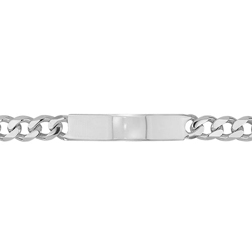 Mens Silver Curb ID Bracelet - E Bixby Jewellers