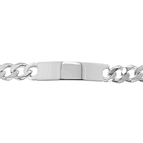 Mens Silver Curb ID Bracelet - E Bixby Jewellers