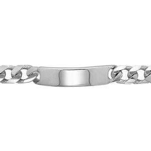 Mens Silver Curb Bombe ID Bracelet - E Bixby Jewellers