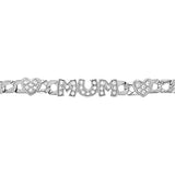 Silver Stone Set Cubic Zirconia Mum Bracelet