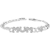 Silver Stone Set Cubic Zirconia Mum Bracelet