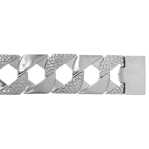 Mens Silver Cast Curb Bracelet - E Bixby Jewellers