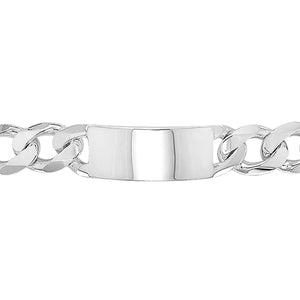 Silver mens Curb ID Bracelet - E Bixby Jewellers