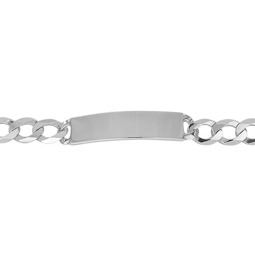 Mens Silver Curb ID Bracelet - E Bixby Jewellers