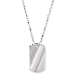 Mens Silver Dog Tag & Bead Chain - E Bixby Jewellers