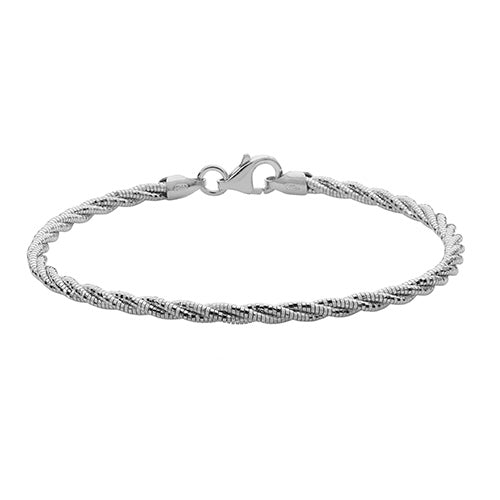Silver Ladies Rhodium Plated Bracelet - E Bixby Jewellers