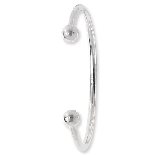 Silver Ladies Torc Bangle - E Bixby Jewellers