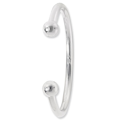 Mens Silver Plain Torc Bangle - E Bixby Jewellers
