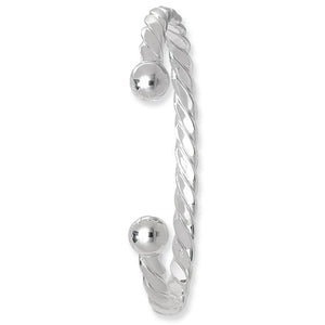 Mens Silver Twisted Torc Bangle - E Bixby Jewellers