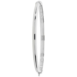 Silver Ladies Oval Hinged Bangle - E Bixby Jewellers