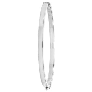 Silver Ladies Oval Hinged Bangle - E Bixby Jewellers