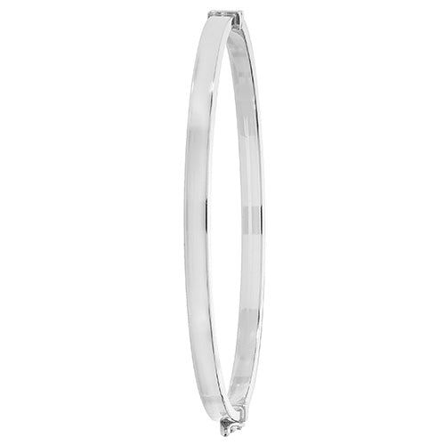Silver Ladies Oval Hinged Bangle - E Bixby Jewellers