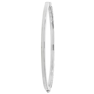 Silver Ladies Oval Hinged Bangle - E Bixby Jewellers