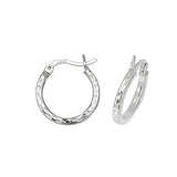 Silver Diamond Cut Hoop Earrings - E Bixby Jewellers