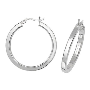 Silver Plain Hoop Earrings - E Bixby Jewellers