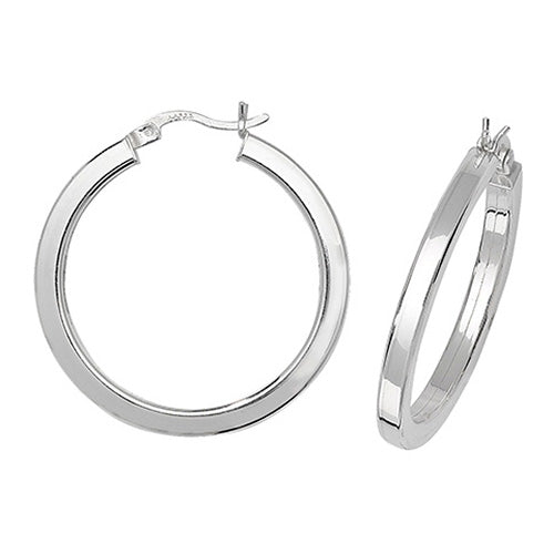 Silver Plain Hoop Earrings - E Bixby Jewellers