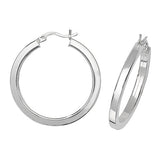 Silver Plain Hoop Earrings - E Bixby Jewellers