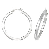 Silver Plain Hoop Earrings - E Bixby Jewellers