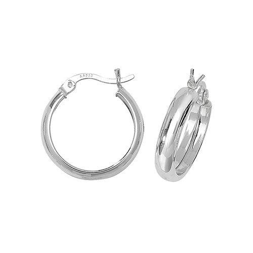 Silver Plain Hoop Earrings - E Bixby Jewellers