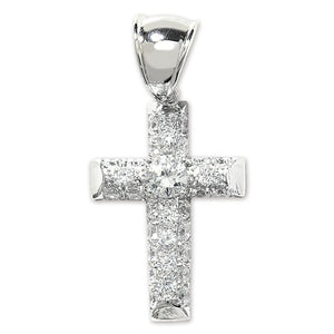 Silver Cubic Zirconia Stone Set Cross - E Bixby Jewellers