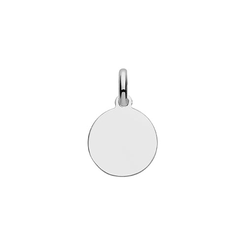 Silver Round 12mm Plain Polish Engravable Pendant - E Bixby Jewellers