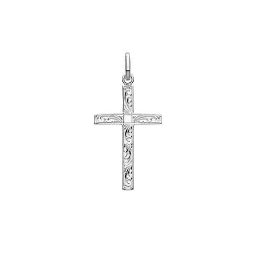 Silver Hand Engraved Cross - E Bixby Jewellers